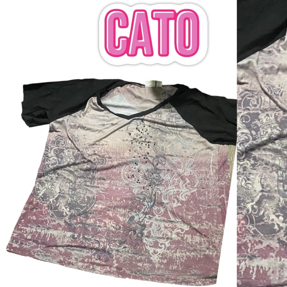 🔥🏷️CATO Women’s Short Sleeve Multicolor Shirt 3X 22/24W